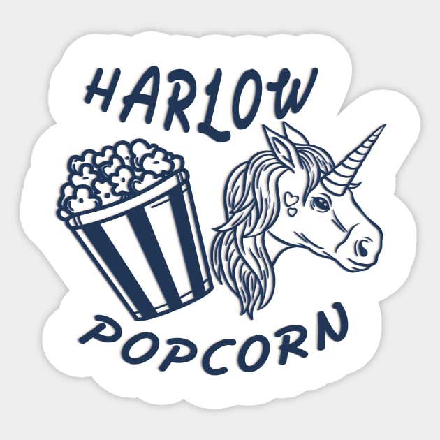 Harlow And Popcorn Funny Popcorn The Pony Sticker by Selva_design14